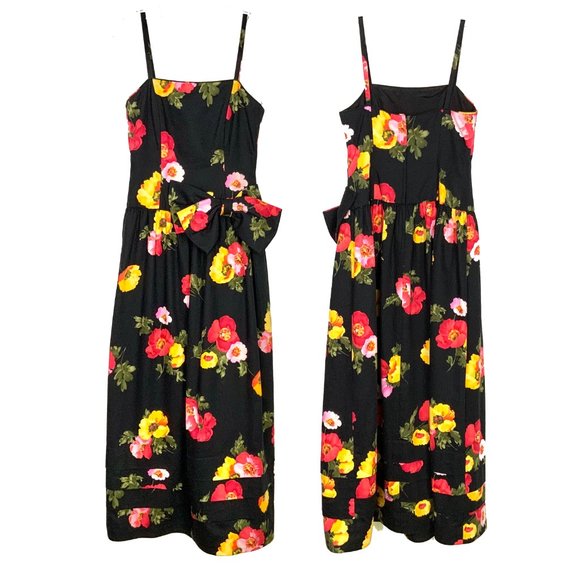 Vintage Nipon Night Floral Maxi Cotton Gown Dress Size 10 (6-8) - Picture 8 of 16